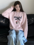 Languid Wind Bow Embroidered Sweater Coat New Sweet Soft Glutinous Thick Knitting Blouse Tide In Autumn And