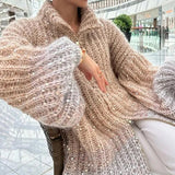 Zingj Autumn And Winter New Advanced Temperament Small Fragrant Wind Comfortable Sequin V Neck Sweater-Outfit