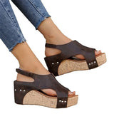 Roman Sandals Flat-Soled Thick-Soled Sandals Large-Size Shoes Fish-Mouthed Women's Slopes