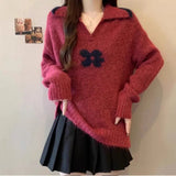 Turtleneck Sweater Women's New Winter Splicing Knitted Jersey Loose Design