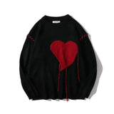Heart Catcase Embroidered Sweater-Outfit