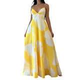 Spot Dress Flower Beach Dress Print Sling Medium Long