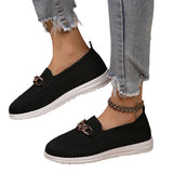 New Mesh Solid Round Head Low Single Shoes Women's Chain Large-Size Sports Wind Casual Shoes