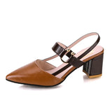 Spring And Summer New Single-Shoe Women's Sharp Head Thick-Heeled Women's Shoes Heeled High Heels Hollow Women's