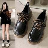 Shoes 2025 Autumn And Winter New British Wind Thick Sole With Round Head Small Leather Shoes Retro Fashion Single
