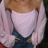 Girls Wind Exposed Tight Net Yarn Fish Bone Corset Summer Must Be Sexy To Repair Women's Summer
