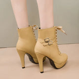 Autumn 2025 Cross-Tie Martin Boots Fine High Women's Short Boots Fashion Belt Buckle Female