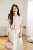 2025 New Denatry White Shirt Lady Long Sleeve Spring Commuting Professional Shirt Temperament