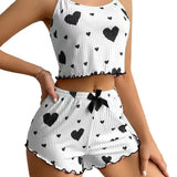 Hot Sales Of Women's Homewear Love Print Slings Casual Pits Can Wear Women's