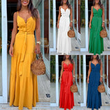 Spot Women's Summer Fashion Women's Temperament In The Long Sling Dress Dress