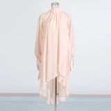 Fashion Niche Design Simple Wind Top 2025 New Temperament Long-Sleeved Lotus Leaf Side Solid Shirt