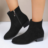 Velvet Velvet Short-Box Martin Boots New Coarse And British Wind Side Zipper Thin Bare