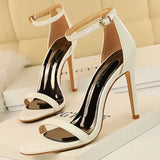 Shoes Summer Women Sandals Satin Hollow High Heels Stiletto Fashion Sandles Women Heels Ladies Shoes Women's