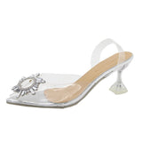 Crystal Shoes Women's New Fashion Singles Women's Water Diamond Sharp Heading Sheeled High Heels Women's Dance Shoes In Autumn