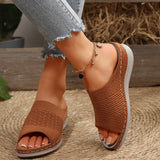 New Slope And Casual Round Head Composite Flying Woven Cool Slippers Type Sandals Women