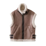Zingj 2023 New Women's Fashion Fashion Camel Motorcycle Fur