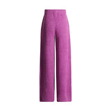 Fashion Temperament Casual Set 2025 Summer New Round-Neck Knitted Fork Top + High-Rise Straight-Legged Trousers