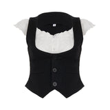 Spring-Summer Solid Color Girded Waistcoat Vest Women Sleeveless New Fashion Top