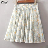 Women 28 Colors Fashion Simple Elastic Waist Summer Elegant Student Folds All-match Ulzzang Female Leisure Floral