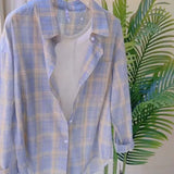 Summer New Sunscreen Thin Plaid Shirt Women Loose Long-Sleeved Design Sunscreen Women Wear