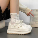 Korean Version Of Spring And Summer New Ins Tide Thick Bottom Comfort Height Wear-Resistant Leisure Sports Small White Shoes Women's