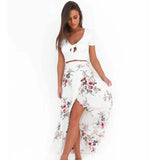 Women's Summer New Chiffon Flower Half-Body Skirt Irregularly Tied With Open Fork And Hip
