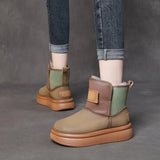 Warm Snow Boots Winter New Fashion Color High-Sleeve Thick-Soled Cotton Shoe Sleeve Imitation Wool Leather