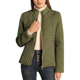 And Winter Women's Standing Collar Lightweight Quilt Cotton Suit Plus Cushion Zipper Coat