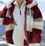 Women's Loose Plush Multi-color Hooded