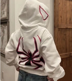 European Halloween Personality Men's And Women's Jackets Y2K Couple Big Size Spider-Man Zip