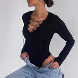 Zingj New Women's Sexy Thread Tie Fishbone Hot Girl Slim
