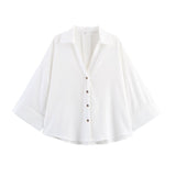 Summer Linen-Mixed Wide-Sleeved Shirt