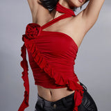 Zingj New Women's Spice Girl Design Sense Three-Dimensional Flowers Wear More Slim And Versatile Back