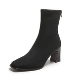Boots Women's New Square Head Rough Stellar Tipper Skinny Heel High Heeled Women's Boots In Fall