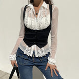 Spring-Summer Solid Color Girded Waistcoat Vest Women Sleeveless New Fashion Top