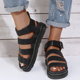 Summer New Word Sandals Women's Shoes 40-43 Large Women's Shoes Rounded Toe Flat