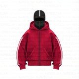 Solid-Colored Double Hat Design Autumn And Winter Ins New Hooded Sweater Loose Men's And Women's And Couples Hoodie