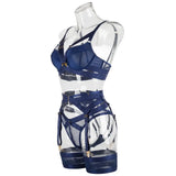 Navy Blue Strappy Lingerie Set-Outfit