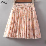 Women 28 Colors Fashion Simple Elastic Waist Summer Elegant Student Folds All-match Ulzzang Female Leisure Floral