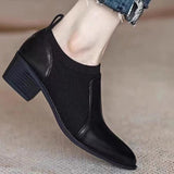 Heel Single-Shoe Women 2025 Spring And Autumn Commuting Tips With Retro Deep Mouth Pedaling Lazy Little Leather Shoes