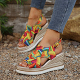Summer New Large-Size Women's Shoes 40-43 Fashion Color Slopes And Beach