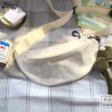 Bags Women Simple Harajuku All-match Canvas Students Fanny Pack Ulzzang Hip-pop Fashion Portable Money Phone Pouch