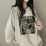 Vintage Print Oversized HoodieOutfit