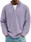 Men's Casual Zipper Wick Velvet Long-Sleeved Men's Polo Shirts For Autumn And Winter