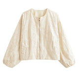 Women's Clothing 2025 Spring And Autumn Folded Embroidery Jacket Baseball Uniform Women