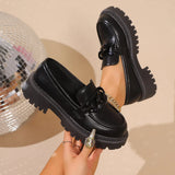 Lefford Shoes Women's 2025 New Spring And Summer Women's Shoes Thick-Soled Shoes Spring And Autumn English Small Leather