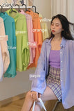 Sunscreen Shirt Long Sleeve Shirt Women Fashion Tops Outerwear Candy-colored Blouse Loose Clothes Blusa Elegant