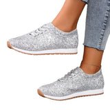 Size 2025 Spring And Autumn Casual Shoes Women Flashing Slid In Front Of The Flat-Soled Sports Casual Shoes