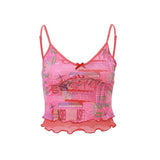 Zingj Spring New Women's Sexy Pure Desire Hot Girl Graffiti Print With A Small