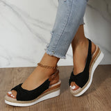 Zingj New Sandals Large Size Hemp Rope Bow Wedge Casual Sandal Women's